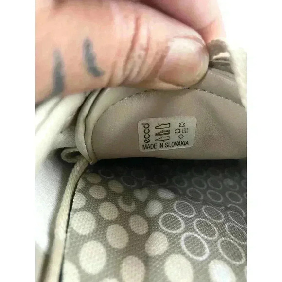 Ecco Women's Casual Sneakers Beige Taupe Leather Comfort Shoes SZ 10 - Picture 8 of 11